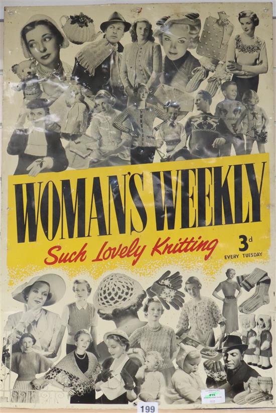 A Womans Weekly tin advertising sign
